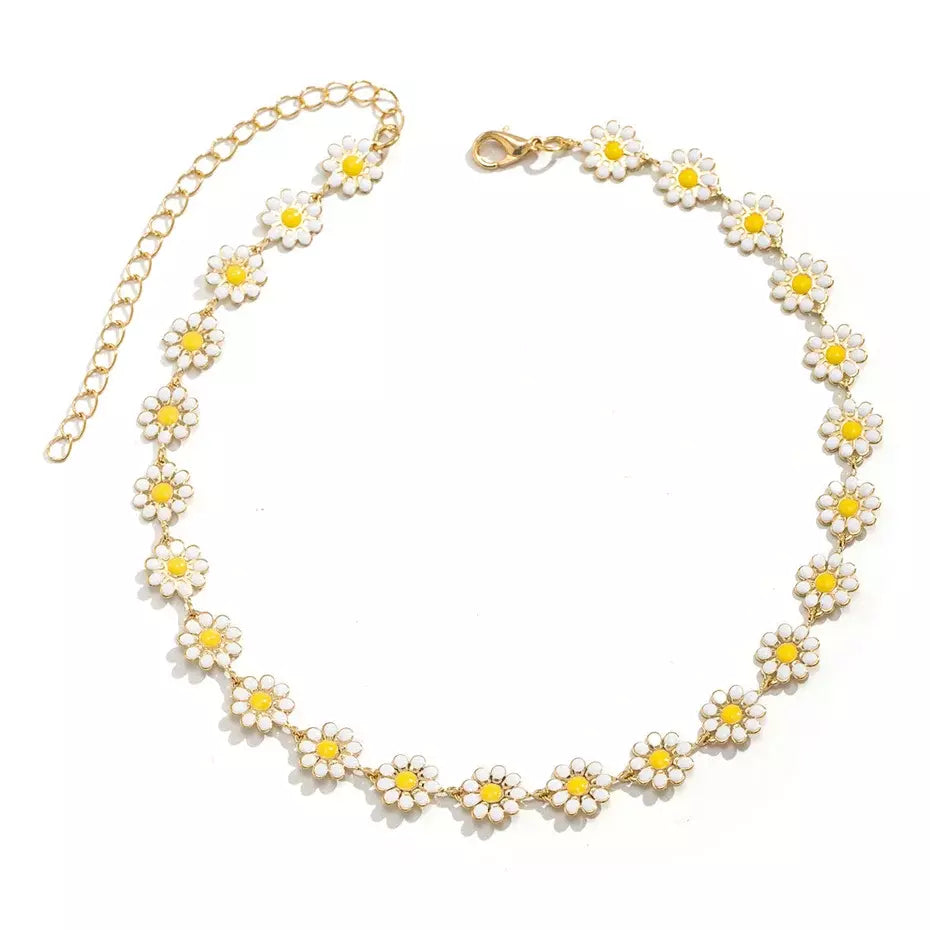 Women's Fashion Jewelry Daisy Flower Choker Necklace 573